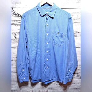 Tommy Bahama The Check‎ Button Down Shirt  Blue size Large Office Formal Casual